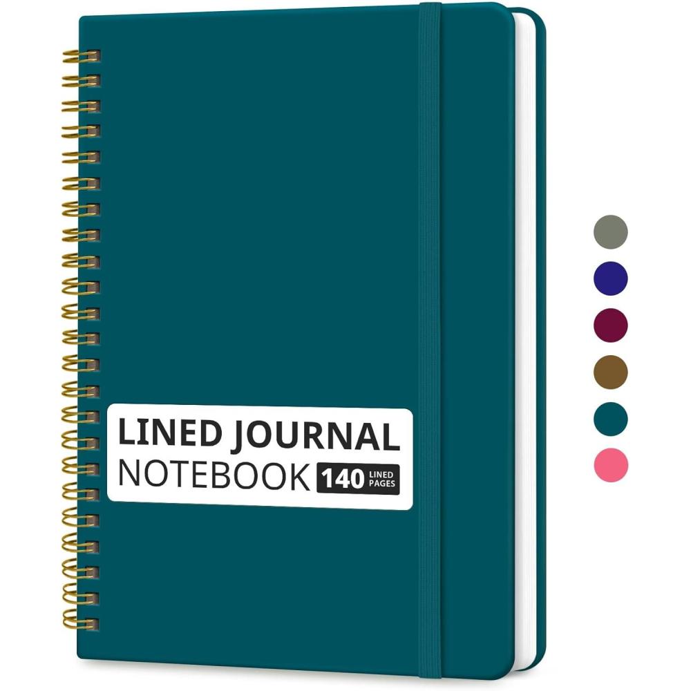 image:imageTaja Lined Spiral Journal Notebook for Women amp Men 140 Pages College Ruled Hardcover Notebook for Work amp Note Taking Journals for Writing A557 x 79 GreenZPine Emerald