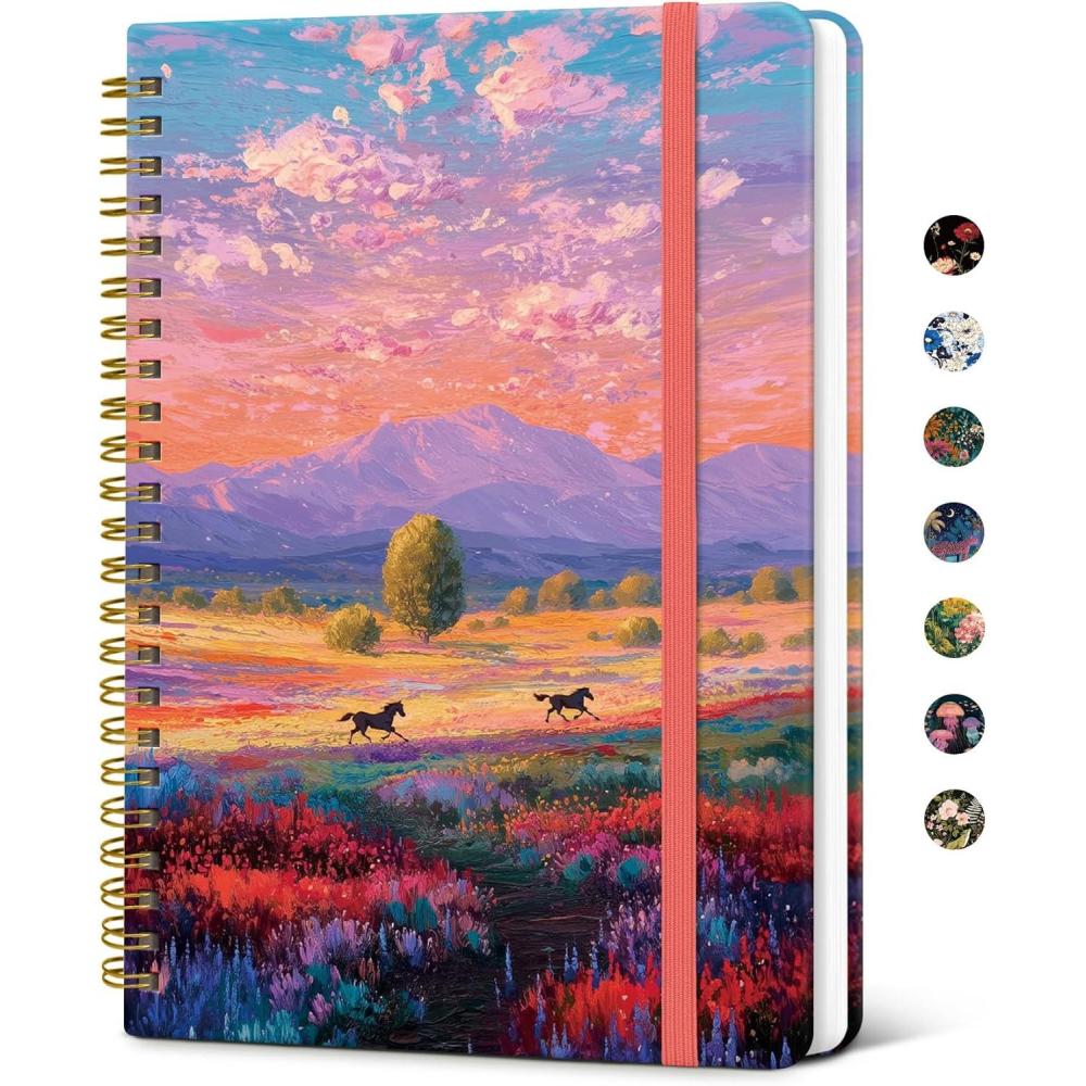 image:imageTaja Lined Spiral Notebook Journal for Women A558 83 Cute Hardcover Notebook for Work School amp Note Taking Pretty College Ruled Journal for Writing 140 Pages JellyfishZPrairie Run