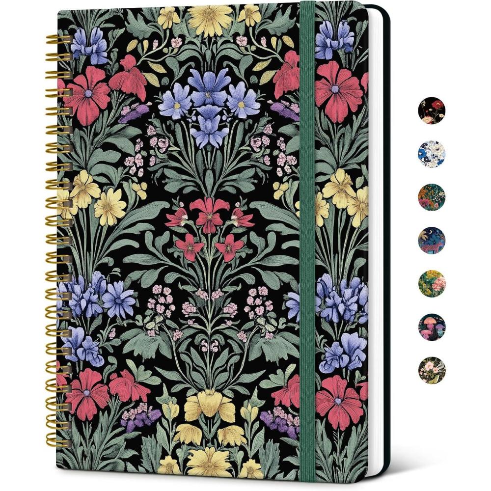 image:imageTaja Lined Spiral Notebook Journal for Women A558 83 Cute Hardcover Notebook for Work School amp Note Taking Pretty College Ruled Journal for Writing 140 Pages JellyfishZSymmetrical Tapestry