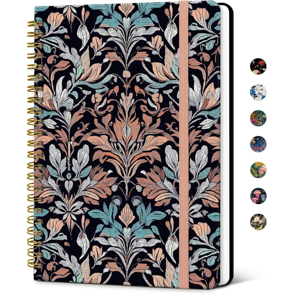 image:imageTaja Lined Spiral Notebook Journal for Women A558 83 Cute Hardcover Notebook for Work School amp Note Taking Pretty College Ruled Journal for Writing 140 Pages JellyfishJVerdant Leaf