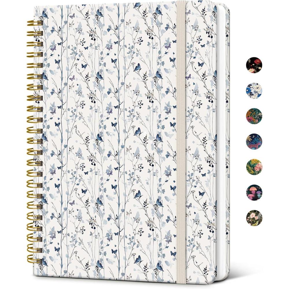 image:imageTaja Lined Spiral Notebook Journal for Women A558 83 Cute Hardcover Notebook for Work School amp Note Taking Pretty College Ruled Journal for Writing 140 Pages JellyfishKButterfly Grove