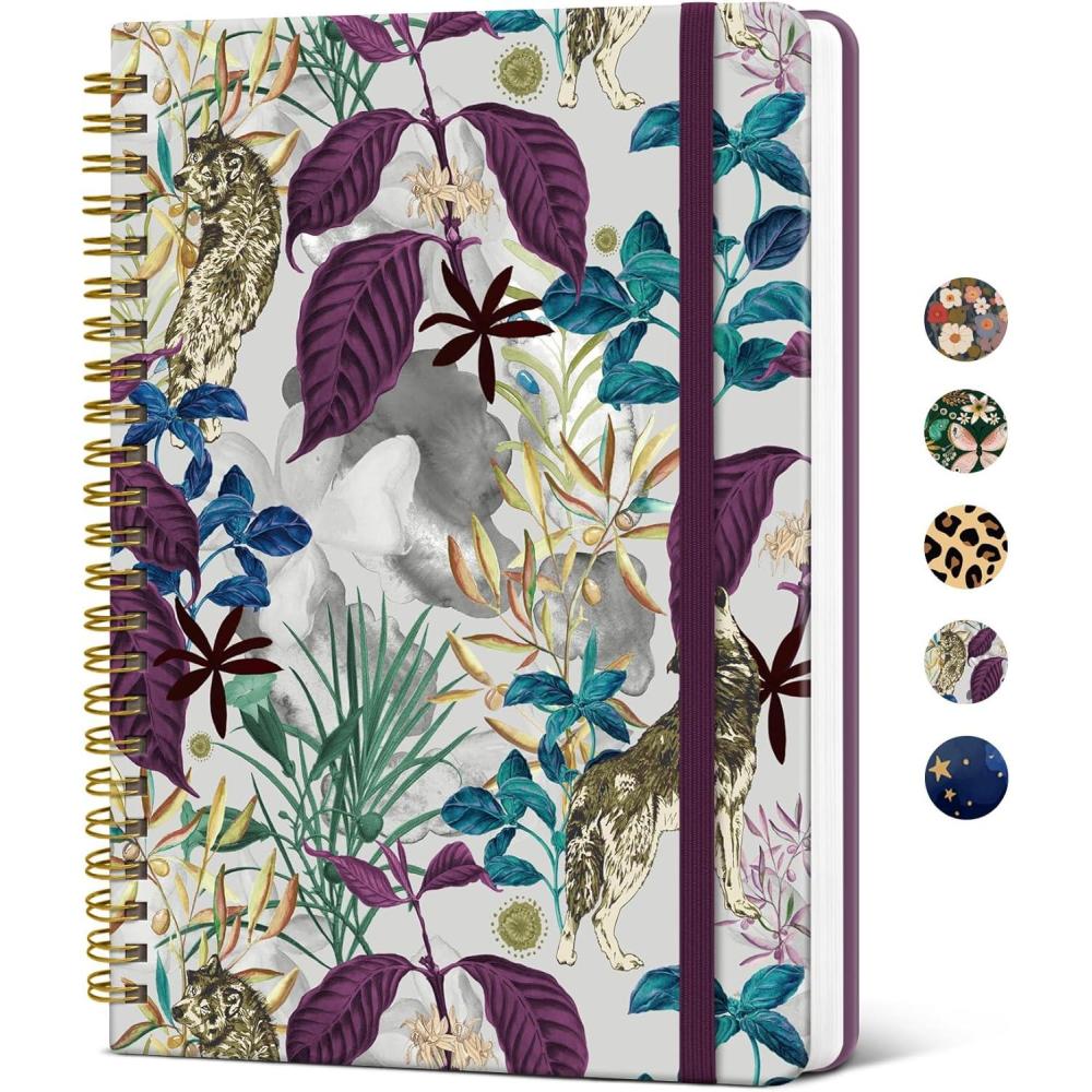 image:imageTaja Lined Spiral Notebook Journal for Women A558 83 Cute Hardcover Notebook for Work School amp Note Taking Pretty College Ruled Journal for Writing 140 Pages JellyfishMJungle