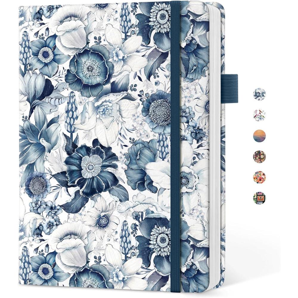 image:imageTaja Pretty Lined Journal for Women Aesthetic Cute Hardcover Leather Journal for Writing A5 College Ruled Notebook for Work amp Note Taking Perfect for Office School Home 160 Pages Meadow FlowersLBlue Floral