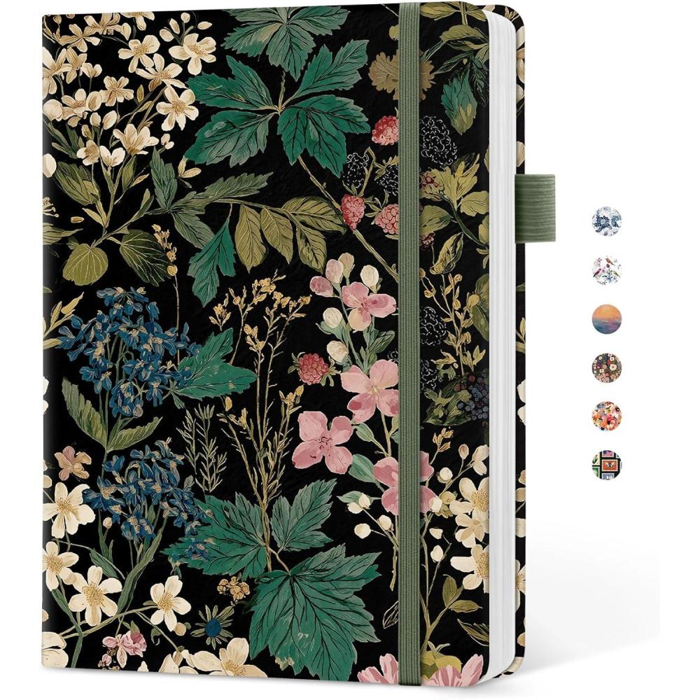 image:imageTaja Pretty Lined Journal for Women Aesthetic Cute Hardcover Leather Journal for Writing A5 College Ruled Notebook for Work amp Note Taking Perfect for Office School Home 160 Pages Meadow FlowersOForest Botanica