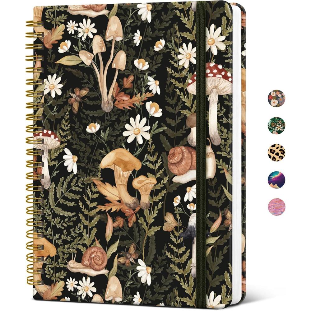 image:imageTaja Spiral Journal Notebook for Women Pretty Hardcover Lined Notebook for Work amp Note Taking Aesthetic Cute Journal for Writing 140 Pages 58x83 Petal ArrayIMushroom