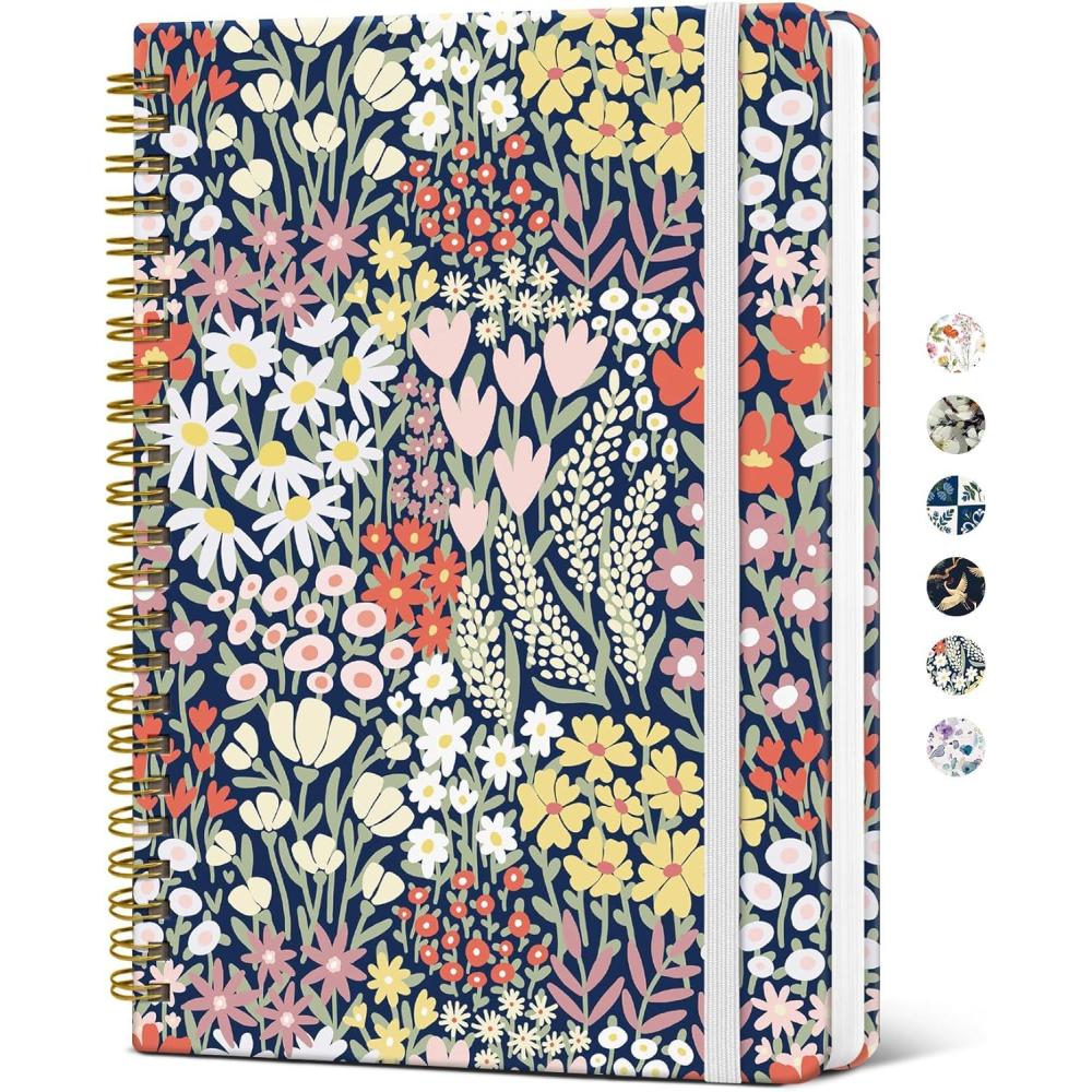 image:imageTaja Spiral Journal Notebook for Women Pretty Hardcover Lined Notebook for Work amp Note Taking Aesthetic Cute Journal for Writing 140 Pages 58x83 Petal ArrayHPetite Blooms