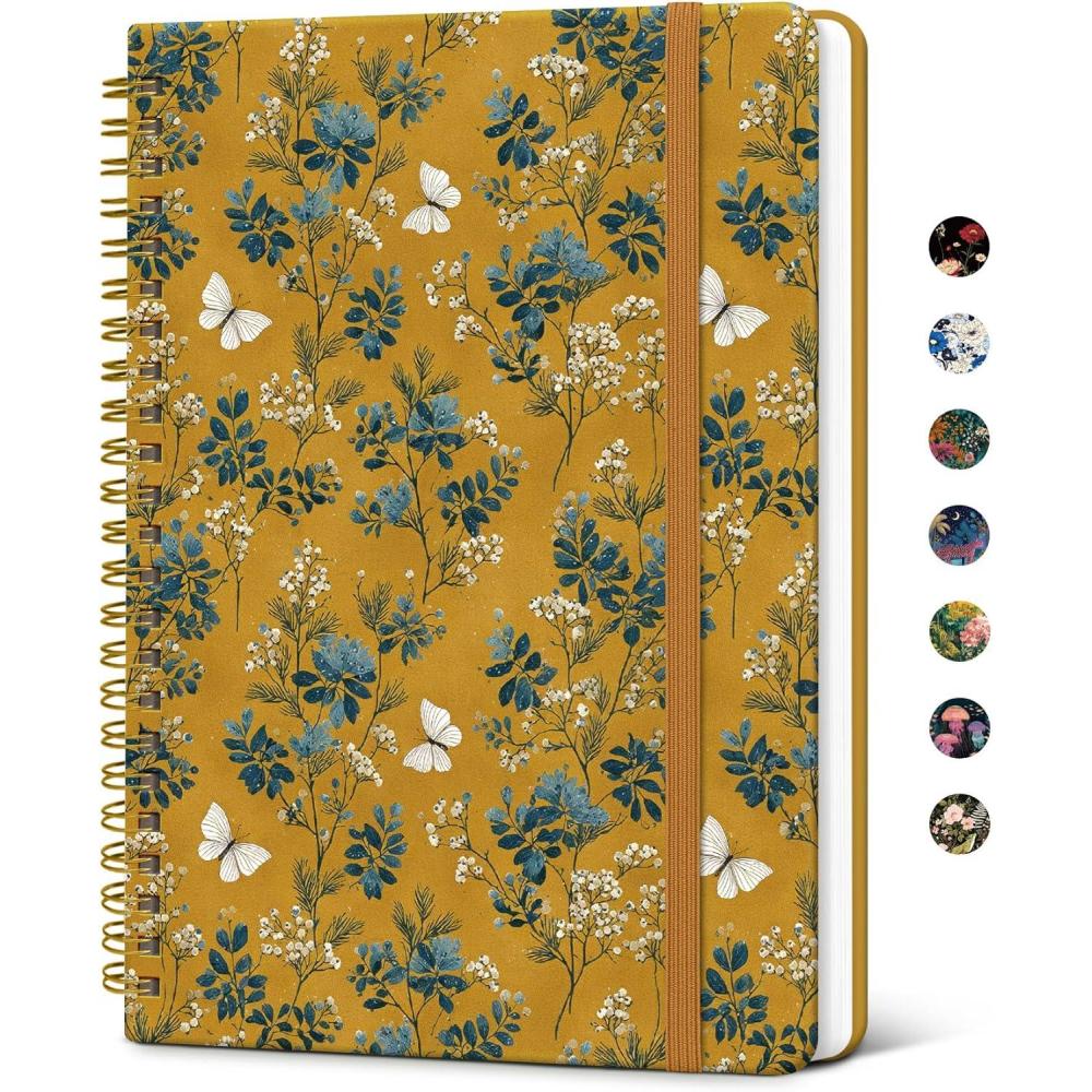 image:imageTaja Spiral Journal Notebook for Women Pretty Hardcover Lined Notebook for Work amp Note Taking Aesthetic Cute Journal for Writing 140 Pages 58x83 Petal ArrayQGolden Grove