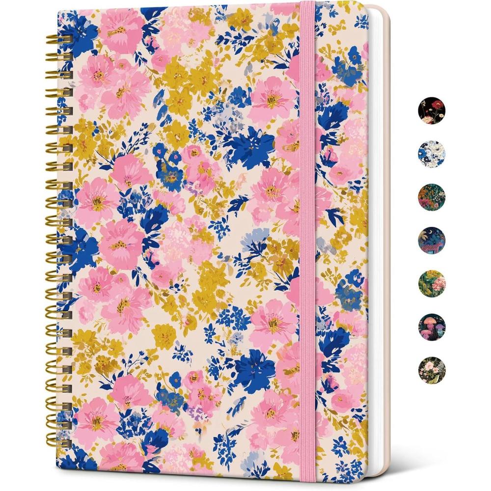 image:imageTaja Spiral Journal Notebook for Women Pretty Hardcover Lined Notebook for Work amp Note Taking Aesthetic Cute Journal for Writing 140 Pages 58x83 Petal ArrayMPink Garden