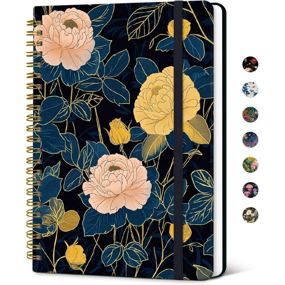 image:imageTaja Spiral Journal Notebook for Women Pretty Hardcover Lined Notebook for Work amp Note Taking Aesthetic Cute Journal for Writing 140 Pages 58x83 Petal ArrayTLuxe Peony