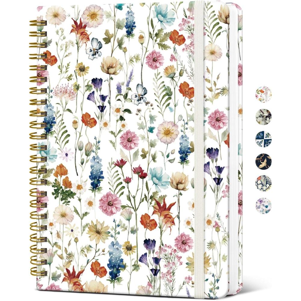 image:imageTaja Spiral Journal Notebook for Women Pretty Hardcover Lined Notebook for Work amp Note Taking Aesthetic Cute Journal for Writing 140 Pages 58x83 Petal ArrayAFloral