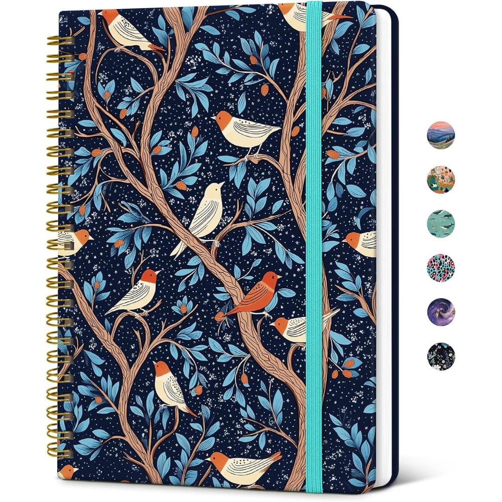 image:imageTaja Spiral Lined Journal for Women Notebook for Work with Pretty Cover 140 College Ruled Pages Hardcover Notebook for Journaling Note Taking Bible Study Color SplashIStarry Branches