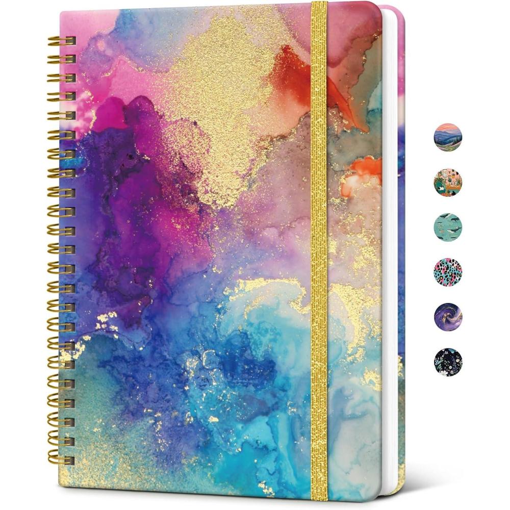 image:imageTaja Spiral Lined Journal for Women Notebook for Work with Pretty Cover 140 College Ruled Pages Hardcover Notebook for Journaling Note Taking Bible Study Color SplashAColor Splash