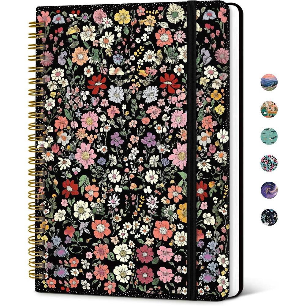 image:imageTaja Spiral Lined Journal for Women Notebook for Work with Pretty Cover 140 College Ruled Pages Hardcover Notebook for Journaling Note Taking Bible Study Color SplashFStarlit Garden