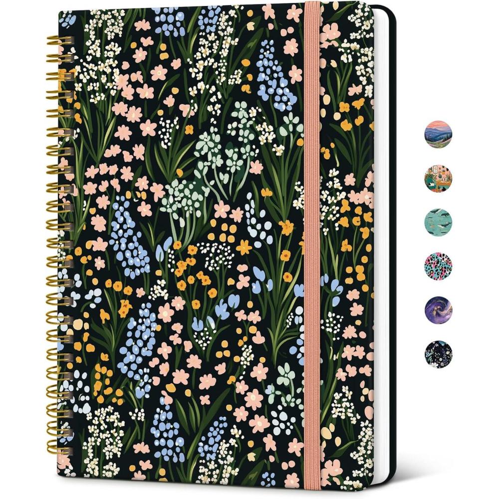 image:imageTaja Spiral Lined Journal for Women Notebook for Work with Pretty Cover 140 College Ruled Pages Hardcover Notebook for Journaling Note Taking Bible Study Color SplashBSpring Scatter