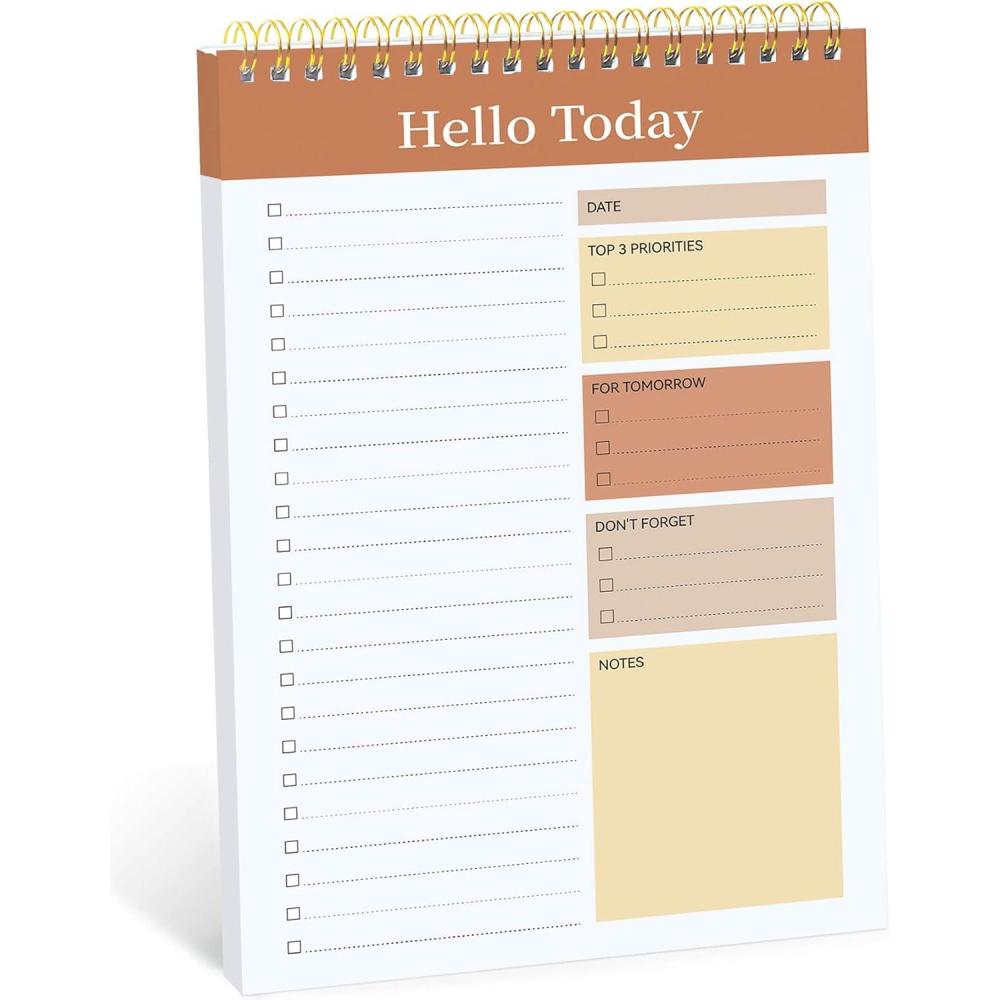 image:imageTaja To Do List Notepad To Do List Notebook for Work with 52 Sheets 98 x 65 Undated Daily Planner Perfect for Daily Tasks and Goal Setting Notepad Suitable for Office Home amp School Greenery SwayzBrown