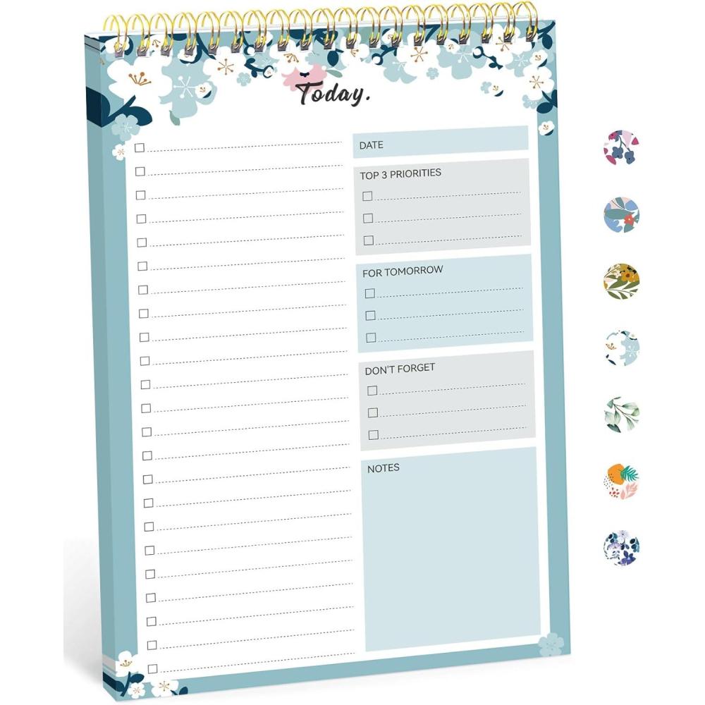 image:imageTaja To Do List Notepad To Do List Notebook for Work with 52 Sheets 98 x 65 Undated Daily Planner Perfect for Daily Tasks and Goal Setting Notepad Suitable for Office Home amp School Greenery SwayhBlue Breeze