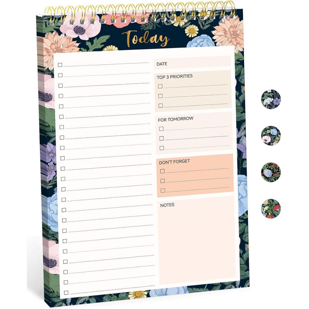 image:imageTaja To Do List Notepad To Do List Notebook for Work with 52 Sheets 98 x 65 Undated Daily Planner Perfect for Daily Tasks and Goal Setting Notepad Suitable for Office Home amp School Greenery SwayzFloral Symphony