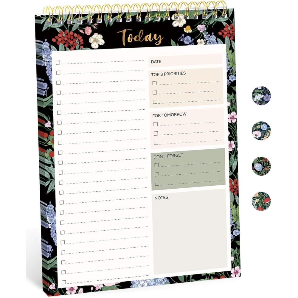 image:imageTaja To Do List Notepad To Do List Notebook for Work with 52 Sheets 98 x 65 Undated Daily Planner Perfect for Daily Tasks and Goal Setting Notepad Suitable for Office Home amp School Greenery SwayzForest Bloom