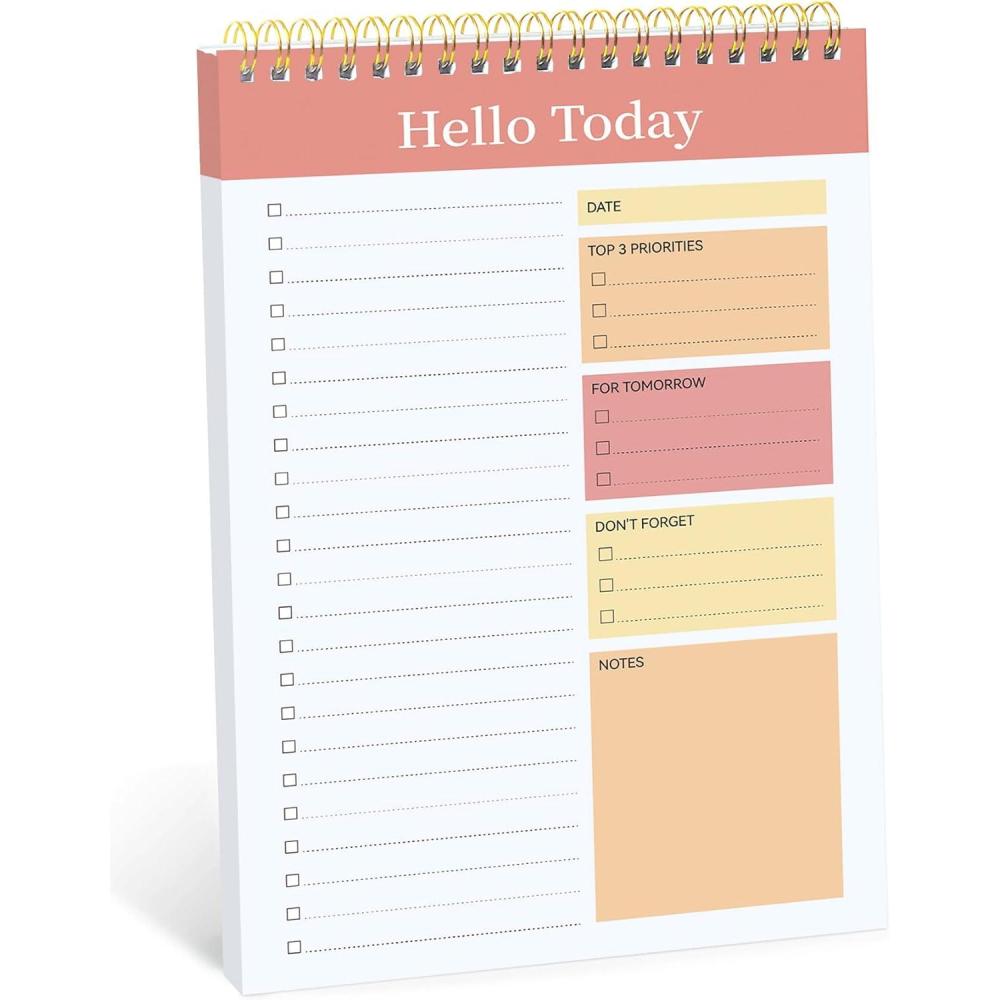 image:imageTaja To Do List Notepad To Do List Notebook for Work with 52 Sheets 98 x 65 Undated Daily Planner Perfect for Daily Tasks and Goal Setting Notepad Suitable for Office Home amp School Greenery SwayzPink