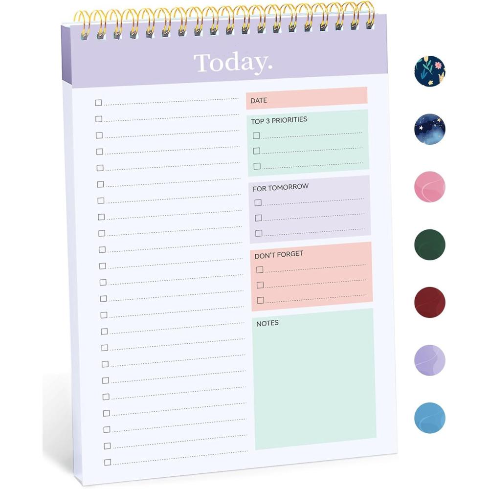 image:imageTaja To Do List Notepad To Do List Notebook for Work with 52 Sheets 98 x 65 Undated Daily Planner Perfect for Daily Tasks and Goal Setting Notepad Suitable for Office Home amp School Greenery SwaybViolet Dream