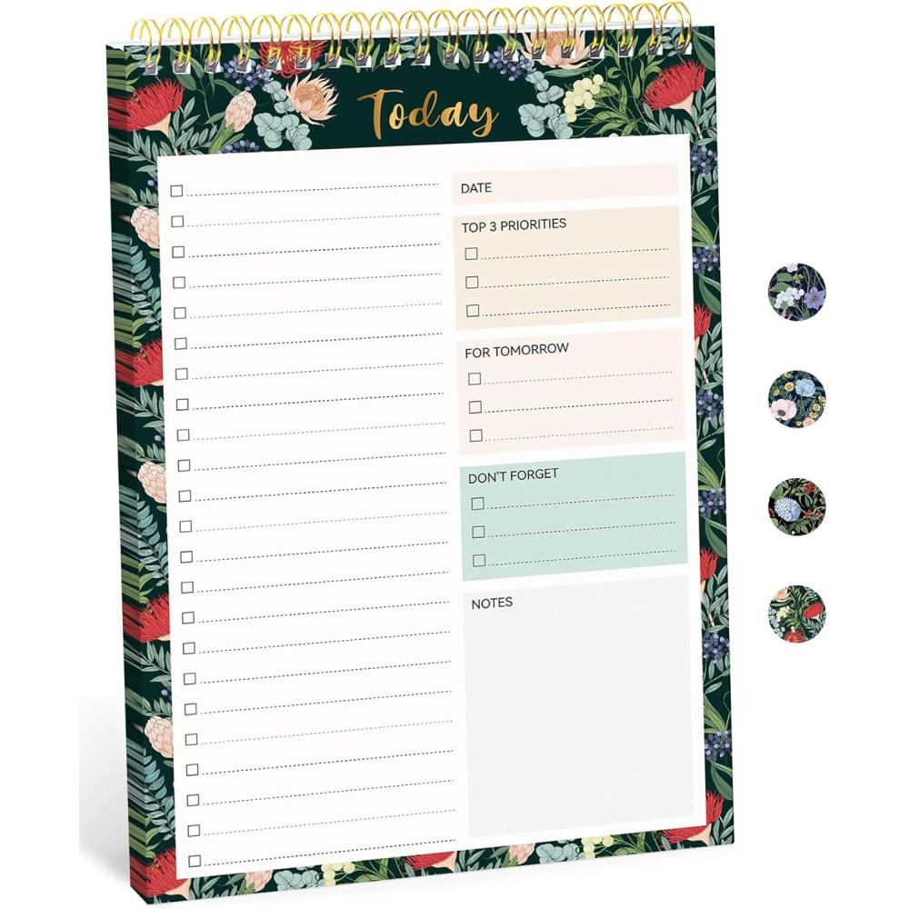 image:imageTaja To Do List Notepad To Do List Notebook for Work with 52 Sheets 98 x 65 Undated Daily Planner Perfect for Daily Tasks and Goal Setting Notepad Suitable for Office Home amp School Greenery SwayySage Blossom