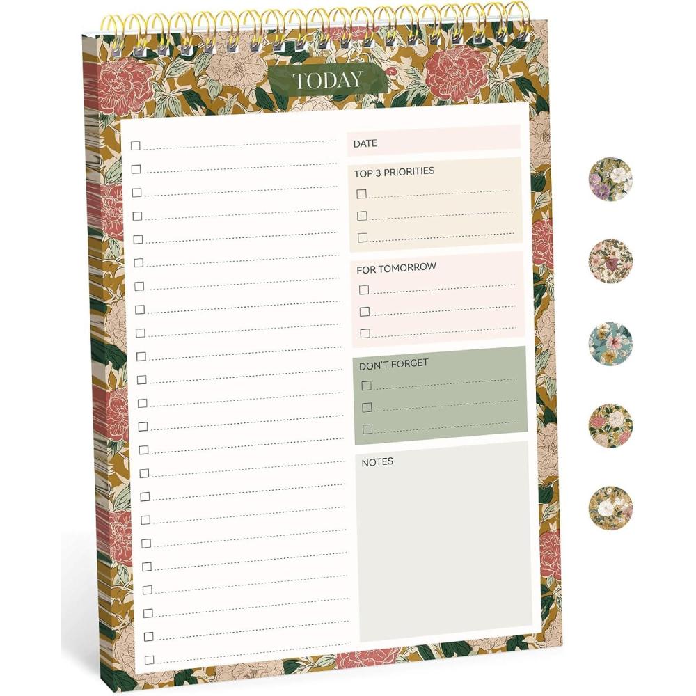 image:imageTaja To Do List Notepad To Do List Notebook for Work with 52 Sheets 98 x 65 Undated Daily Planner Perfect for Daily Tasks and Goal Setting Notepad Suitable for Office Home amp School Greenery SwaypOlive Grove