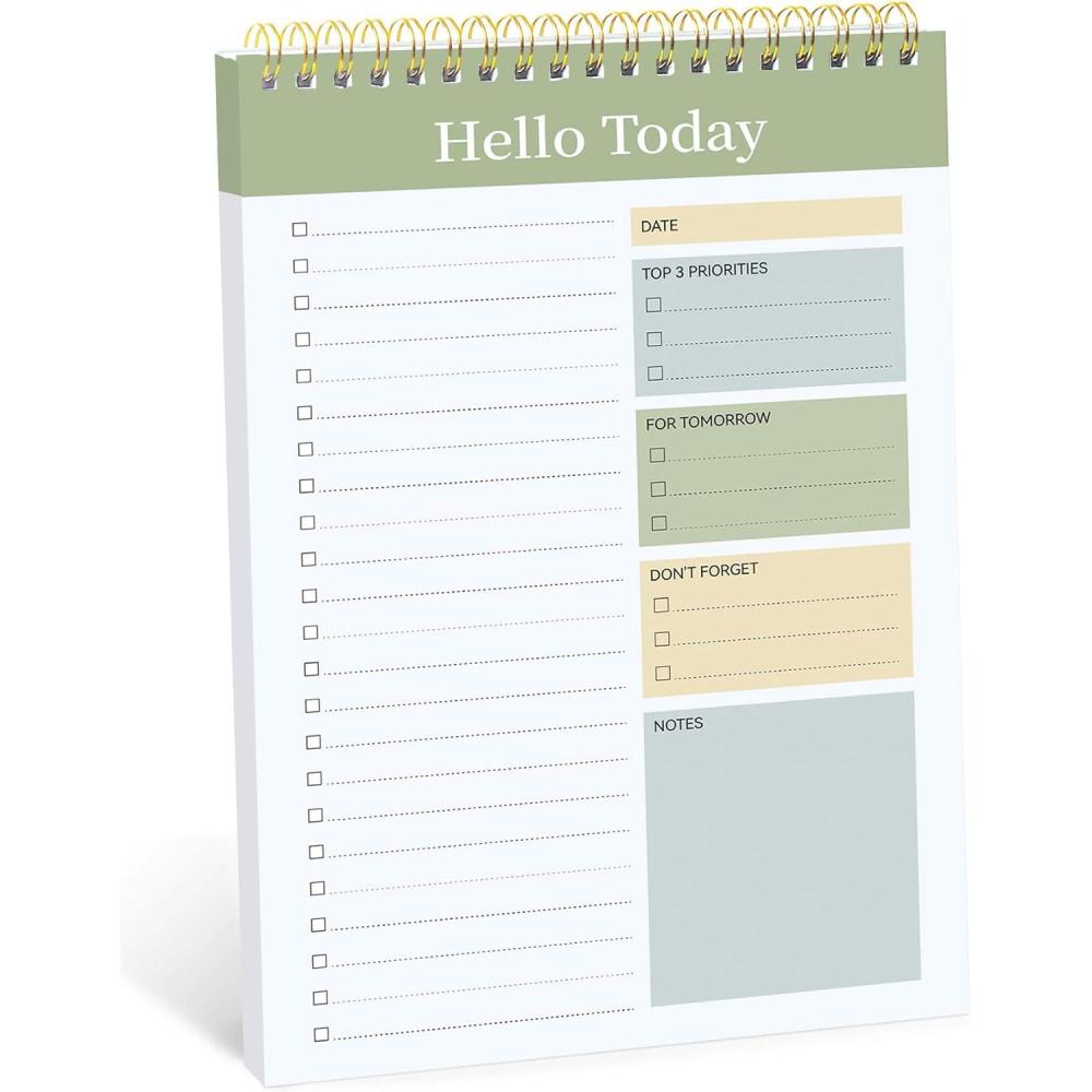 image:imageTaja To Do List Notepad To Do List Notebook for Work with 52 Sheets 98 x 65 Undated Daily Planner Perfect for Daily Tasks and Goal Setting Notepad Suitable for Office Home amp School Greenery SwayvGreen