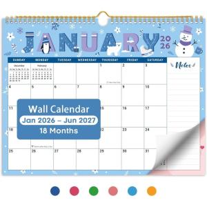 image:imageCalendar 20262027 18Month Wall Calendar Runs from Jan 2026 to Jun 2027 115 x 147 Spiral Binding Hanging Monthly Calendar with TwinWire Binding Perfect for Home or Office  European LandscapeAFestival