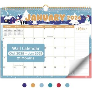 image:imageCalendar 20262027 18Month Wall Calendar Runs from Jan 2026 to Jun 2027 115 x 147 Spiral Binding Hanging Monthly Calendar with TwinWire Binding Perfect for Home or Office  European LandscapeEWatercolor Festival