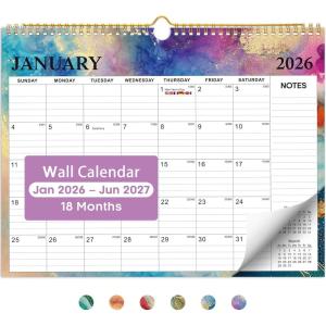 image:imageCalendar 20262027 18Month Wall Calendar from Jan 2026 to Jun 2027 115 x 147 Inch Spiral Hanging Monthly Calendar with TwinWire Botanic WhimsyDGilded Elegance