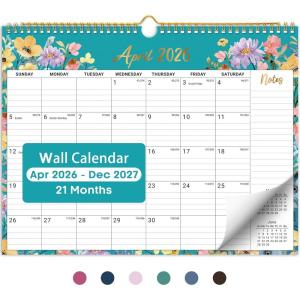 image:imageCalendar 20262027 Monthly Wall Calendar from April 2026 to December 2027 115 x 147 Spiral Binding Hanging Wall Calendar Perfect for Home or OfficeFloralaFloral