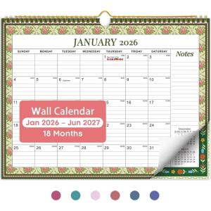 image:imageCalendar 20262027 Monthly Wall Calendar from April 2026 to December 2027 115 x 147 Spiral Binding Hanging Wall Calendar Perfect for Home or OfficeFloralhFloral Borders
