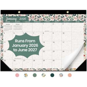 image:imageDesk Calendar 2026 18 Months Calendar Runs from January 2026 to June 2027  Large 17 x 12 DesktopWall Monthly Calendar for Home School or Office  Vintage FloralCRustic Botanical