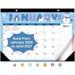 image:imageDesk Calendar 2026 18 Months Calendar Runs from January 2026 to June 2027  Large 17 x 12 DesktopWall Monthly Calendar for Home School or Office  Vintage FloralBFestival