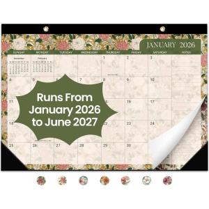 image:imageDesk Calendar 20262027 18Month Calendar Runs from January 2026 to June 2027 17 x 12 Desktop or Wall Calendar Perfect Monthly Calendar Planner for Home Office or School  Boho ColorsbGarden Repose