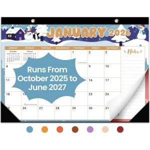 image:imageDesk Calendar 20262027 21Month Calendar Runs Until June 2027 Large 17 x 12 Monthly Desktop amp Wall Calendar for Home amp Office  FloraleWatercolor Festival