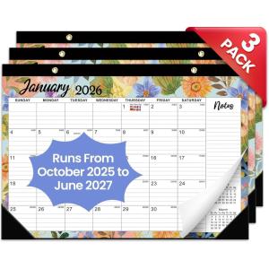 image:imageDesk Calendar 20262027 21Month Calendar Runs Until June 2027 Large 17 x 12 Monthly Desktop amp Wall Calendar for Home amp Office  FloralgBotanic Whimsy3Pack