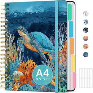 image:imageLarge Spiral Lined Notebooks for Work with Removable Dividers amp Tabs 85x11 Pretty Hardcover 5 Subject Notebook Journal for Women College Ruled Perfect for Study amp Office Organization 280 PagesWildflowersN  Deep Bearings