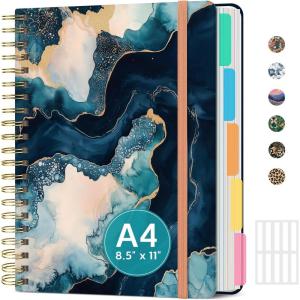 image:imageLarge Spiral Notebook with Dividers amp Tabs 85 x 11 Hardcover 5 Subject Notebook for Work 280 pages College Ruled Cute Journal for Women Perfect for Study amp Office Note Taking GardenMGolden Dusk