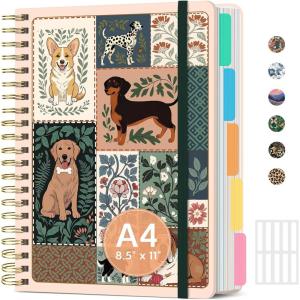 image:imageLarge Spiral Notebook with Dividers amp Tabs 85 x 11 Hardcover 5 Subject Notebook for Work 280 pages College Ruled Cute Journal for Women Perfect for Study amp Office Note Taking GardenVLoyal Friends