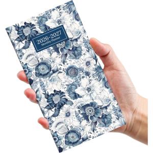 image:imagePocket Calendar 20262027 for Purse Two Year Monthly Planner Pocket Size Jan 2026 to Dec 2027 Monthly Planner Small Size 65 x 35  Color SplashCBlue Floral
