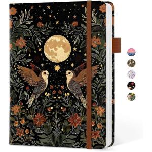 image:imageTaja Aesthetic Lined Journal for Women Pretty 6 x 8 Notebook for Work amp Note with 160 College Ruled Pages Hardcover Leather Notebook for Journaling Note Taking Bible Study Dreamscape HillsUMoonlight Owls
