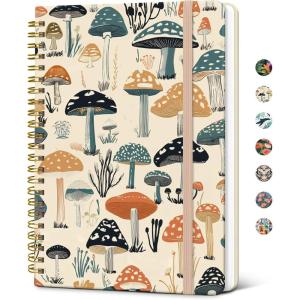 image:imageTaja Lined Spiral Journal Notebook for Women A5 Cute College Ruled Hardcover Notebook for Work amp Note Taking Pretty Journal for Writing 140 Pages Flower GardensMushrooms Grove