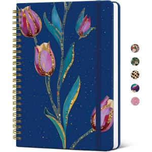 image:imageTaja Lined Spiral Journal Notebook for Women A5 Cute College Ruled Hardcover Notebook for Work amp Note Taking Pretty Journal for Writing 140 Pages Flower GardenpTulip