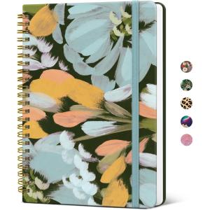 image:imageTaja Lined Spiral Journal Notebook for Women A5 Cute College Ruled Hardcover Notebook for Work amp Note Taking Pretty Journal for Writing 140 Pages Flower GardenbSoft Petals