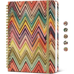 image:imageTaja Lined Spiral Journal Notebook for Women A5 Cute College Ruled Hardcover Notebook for Work amp Note Taking Pretty Journal for Writing 140 Pages Flower GardenrRetro Weave