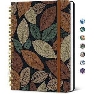 image:imageTaja Lined Spiral Journal Notebook for Women A5 Cute College Ruled Hardcover Notebook for Work amp Note Taking Pretty Journal for Writing 140 Pages Flower GardenfRustic Foliage
