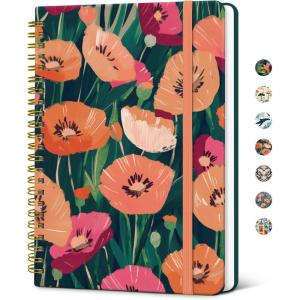 image:imageTaja Lined Spiral Journal Notebook for Women A5 Cute College Ruled Hardcover Notebook for Work amp Note Taking Pretty Journal for Writing 140 Pages Flower GardentGolden Blush