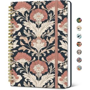 image:imageTaja Lined Spiral Journal Notebook for Women A5 Cute College Ruled Hardcover Notebook for Work amp Note Taking Pretty Journal for Writing 140 Pages Flower GardentPainted Poppies