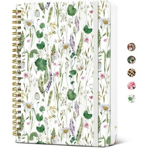image:imageTaja Lined Spiral Journal Notebook for Women A5 Cute College Ruled Hardcover Notebook for Work amp Note Taking Pretty Journal for Writing 140 Pages Flower GardentWild Flowers